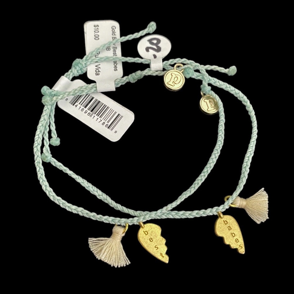 PURA VIDA  "BEST BABES" BRACELET SET, GOLD